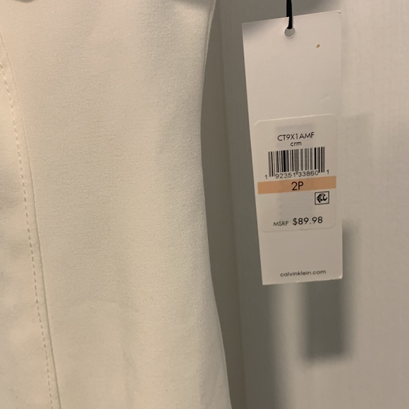 NWT White Calvin Klein Ruffle Dress Sz 2P - Picture 4 of 4